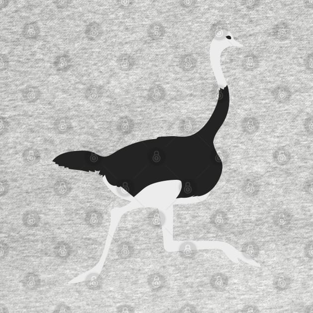 Ostrich running grey by Jenmag